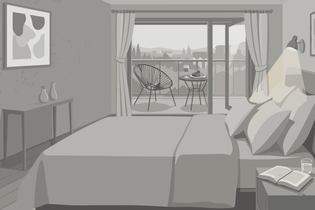 Quarto Duplo ou Twin Standard com Vista Parcial Mar